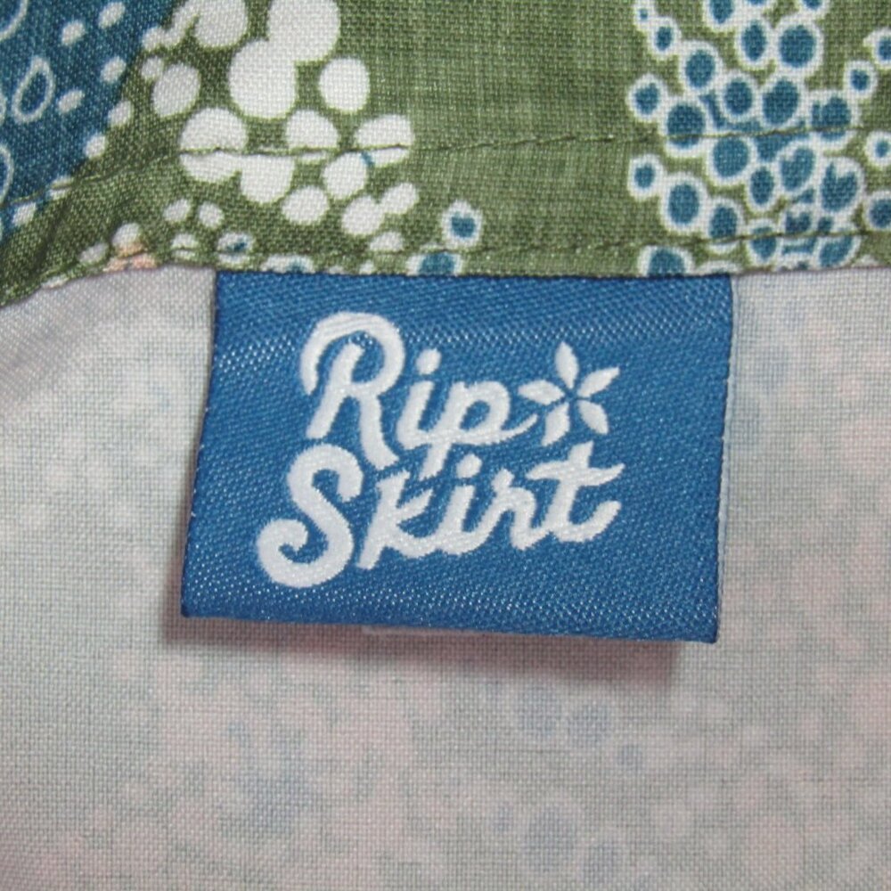 RipSkirt Hawaii Skirt Size XXL Green Blue Floral 19.5 In Length 2 Wrap Pockets - Picture 6 of 10